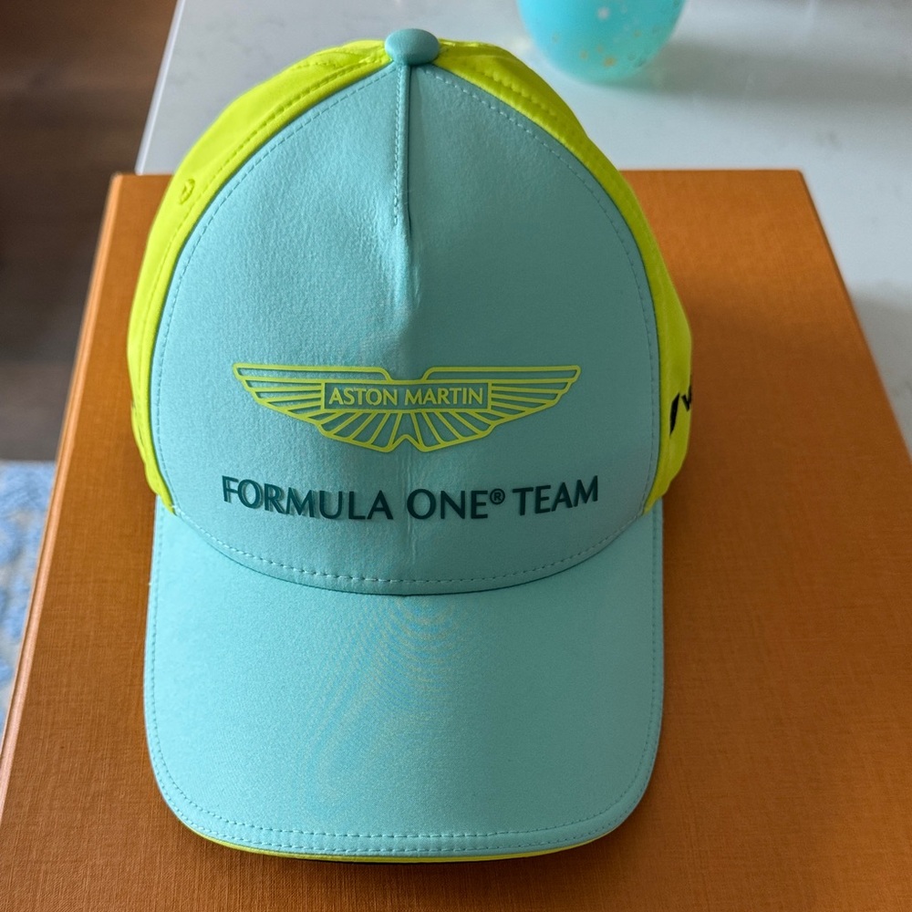 Aston Martin Formula One Team Women's Two-Tone Cap in Aqua & Neon Yellow